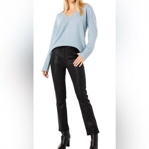 Paige Cindy High Rise Straight Leg Luxe‎ Coated Denim Jean Size 33